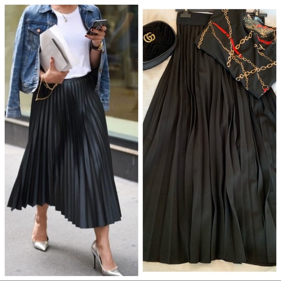 ✨LAST1✨MADE IN ITALY✨ Gorgeous Pleated Black skirt - Picture 5 of 5